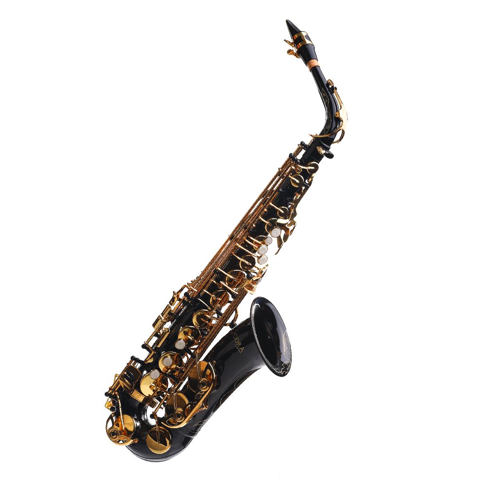 Saxofón Alto Negro/Llaves Doradas