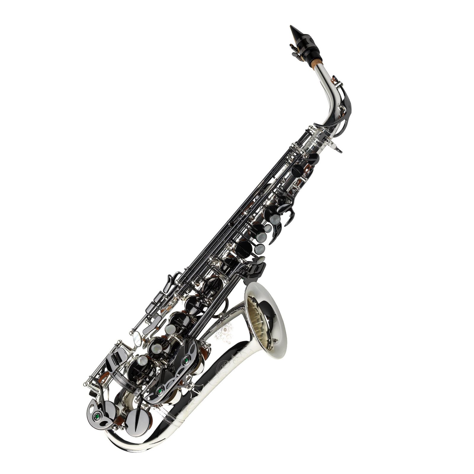 Pro Series Plata Llaves Black-N Saxofón Alto